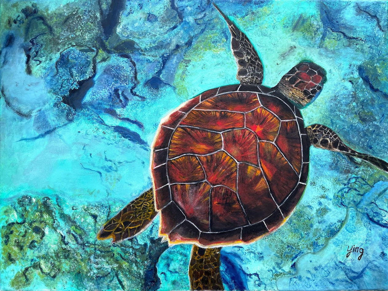 Sea Turtle Oil Painting